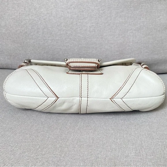 Vintage Coach Soho 9247 White Leather Shoulder Bag Y2K Buckle Purse CleanClassic - Picture 7 of 10